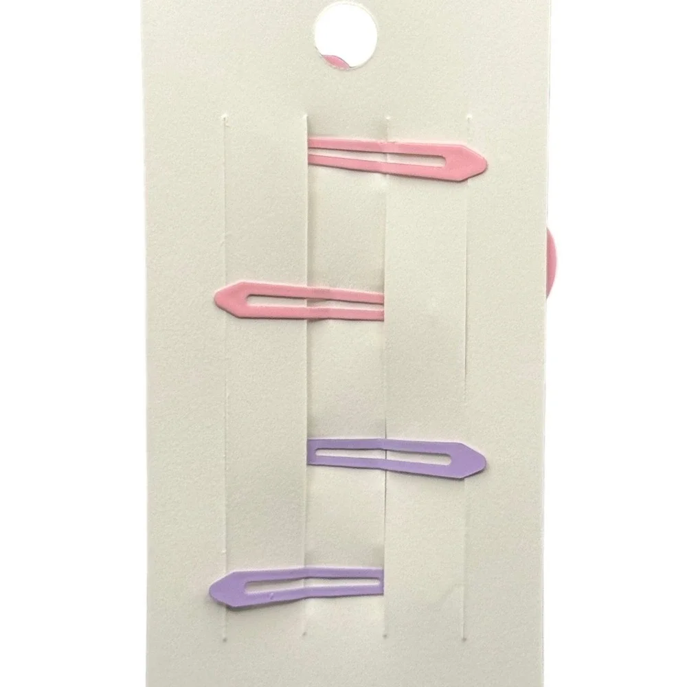 Mint Kids 4 Pack Butterfly Snap Hair Clips Pink‎ Purple Pastel Rubberized Clips
